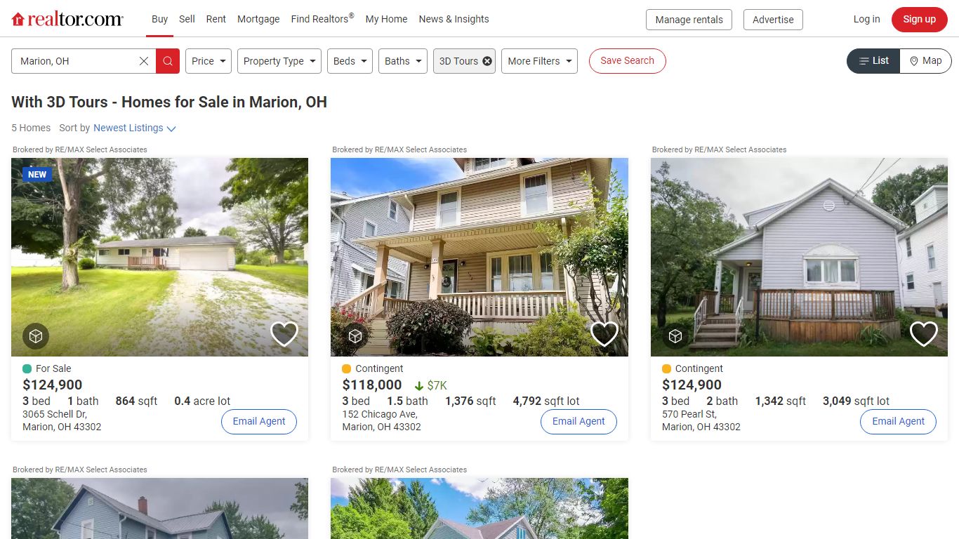 With 3D Tours - Homes for Sale in Marion, OH | realtor.com®